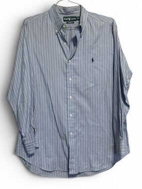 Ralph Lauren Light Blue & White Pinstripe Button-Down Shirt